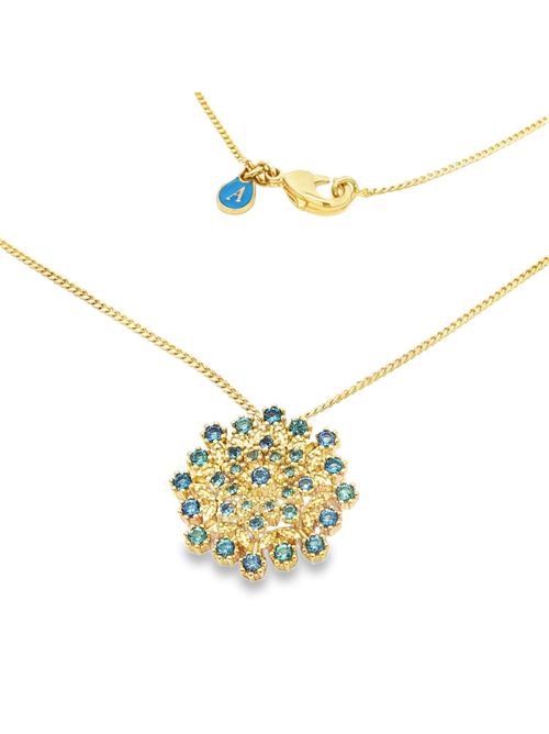 Flake gold celeste&acquamarina necklace GOCCIAZZURRA JEWELS | CLFLAKEOROAZZURRO